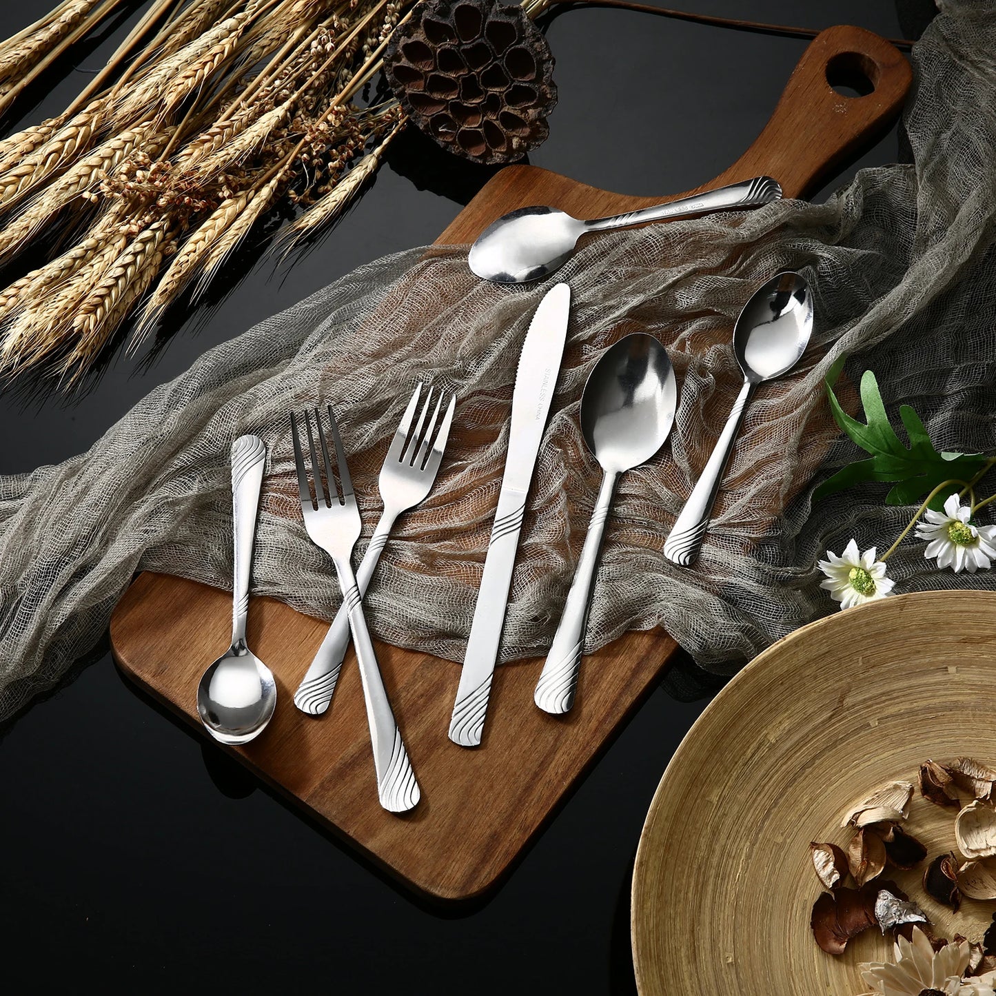 48pcs Stainless Steel Cutlery Set Service For 8