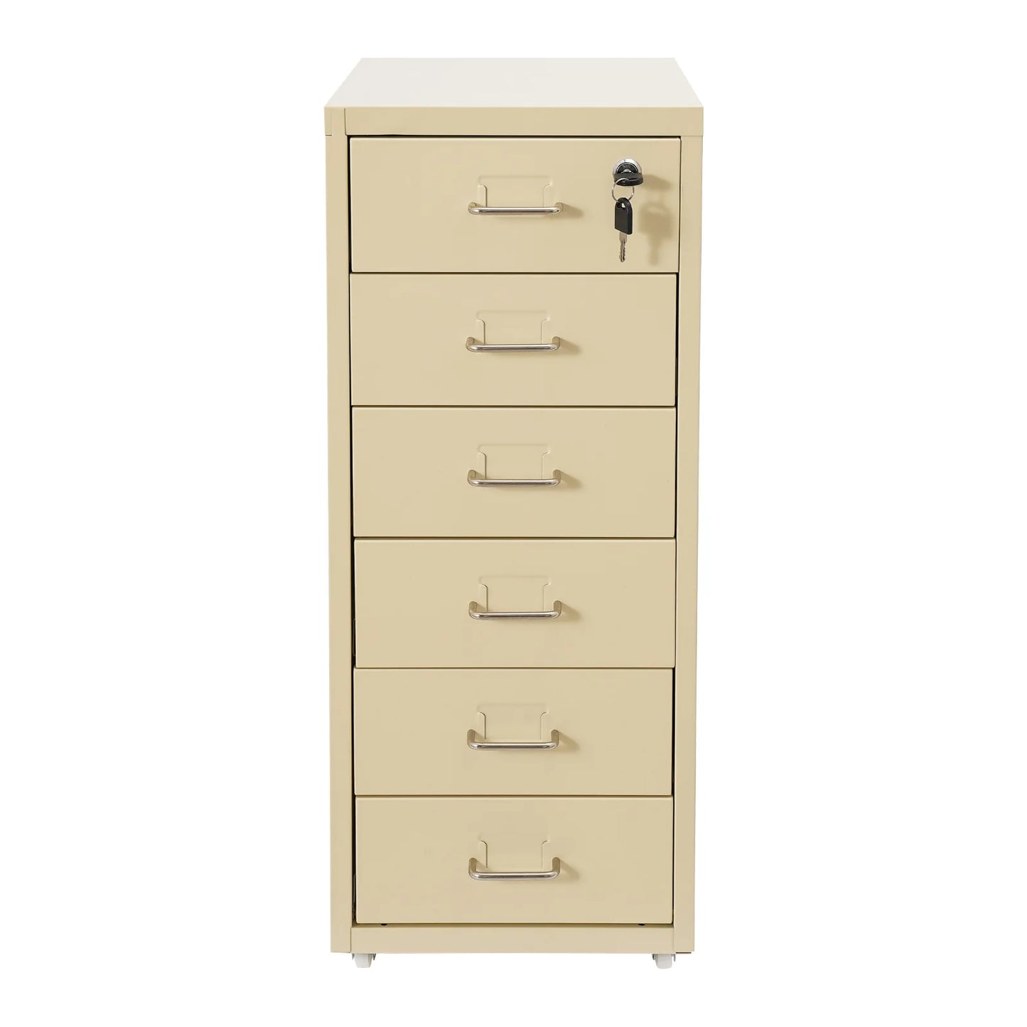 6-Drawer Rolling Lockable Metal File Cabinet