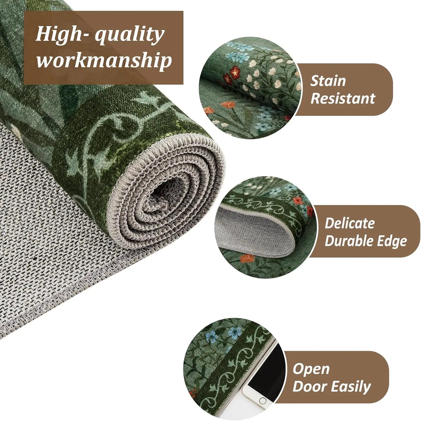 Floral Area Rug for Bedroom, Livingroom, Or Den