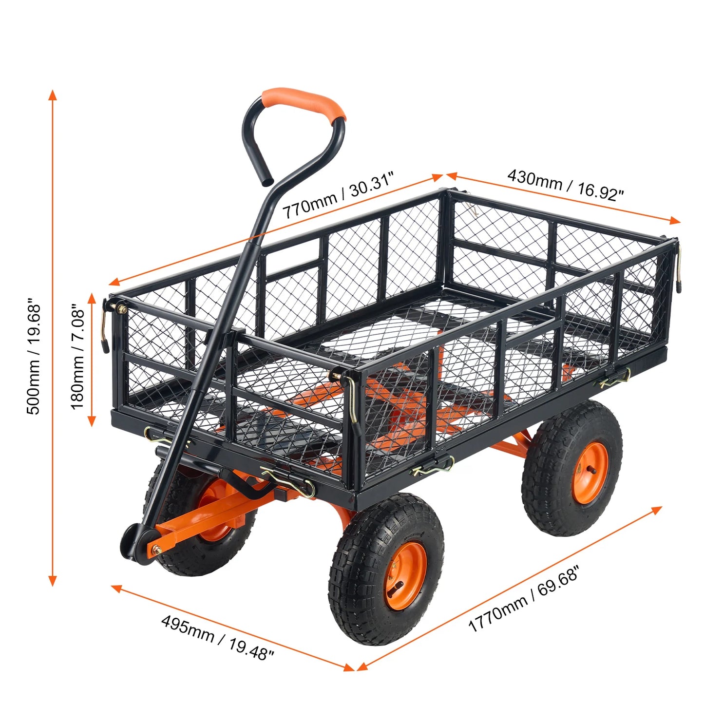 Metal Utility Wagon / versatile dump cart and wheel Barrow