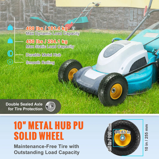 10" Flat Free Tubeless Tires & Wheels