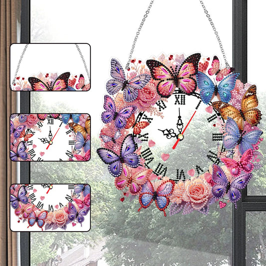 DIY Art Butterfly Crystal Diamond Clock