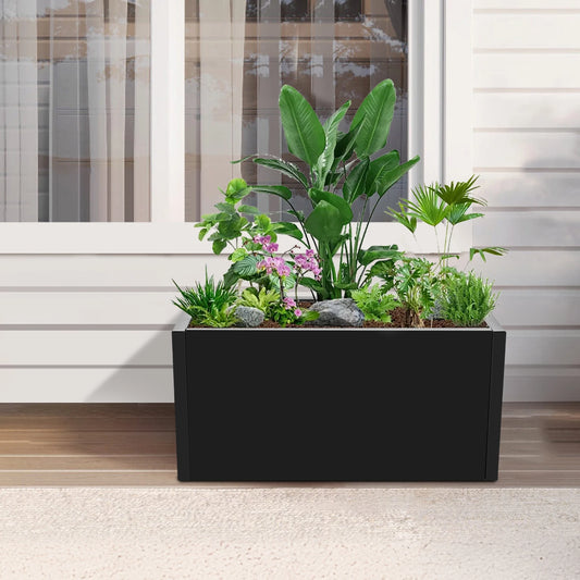 , Rectangular Steel Garden Planter 25x12x12 Inch Rustproof