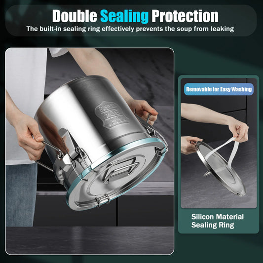 Stainless Steel Storage Bucket Airtight Corrosion Resistant