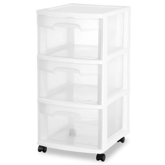 3 Drawer Plastic Rolling Storage & Organizer Cart