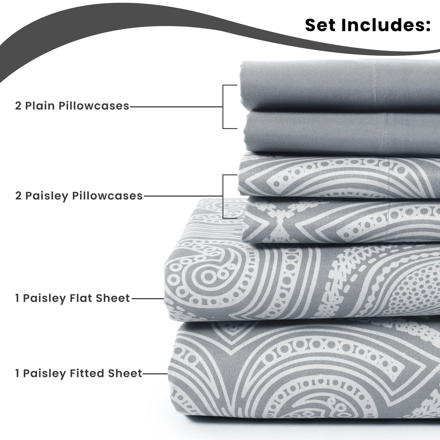 6Pc Paisley Sheet Set – Soft Microfiber