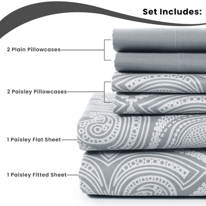 6Pc Paisley Sheet Set – Soft Microfiber