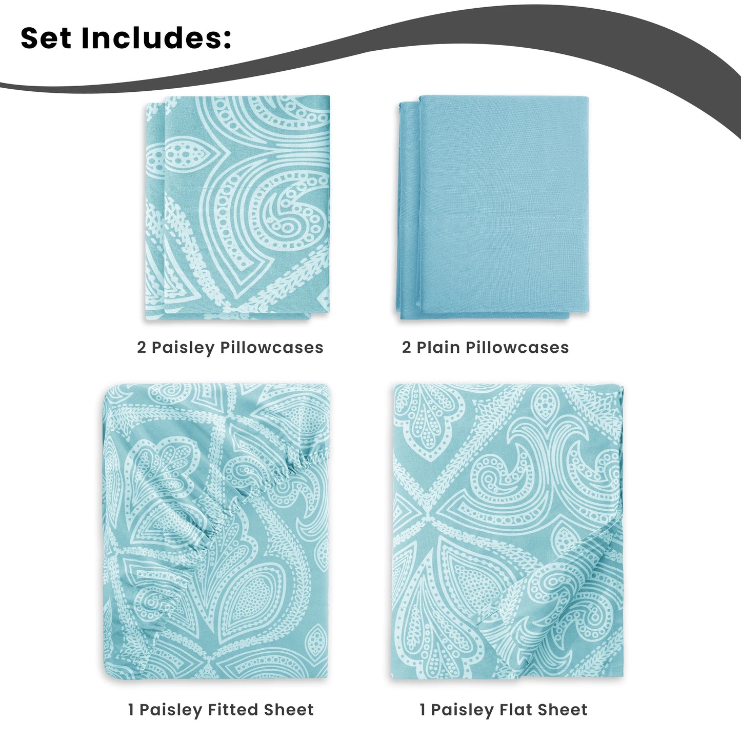 6Pc Paisley Sheet Set – Soft Microfiber
