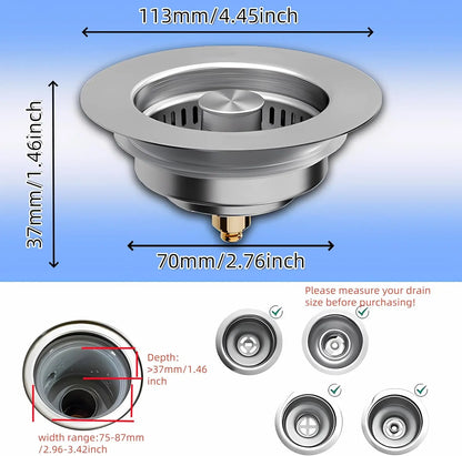 3 in 1 Pop Up Anti-Clogging Sink Stopper