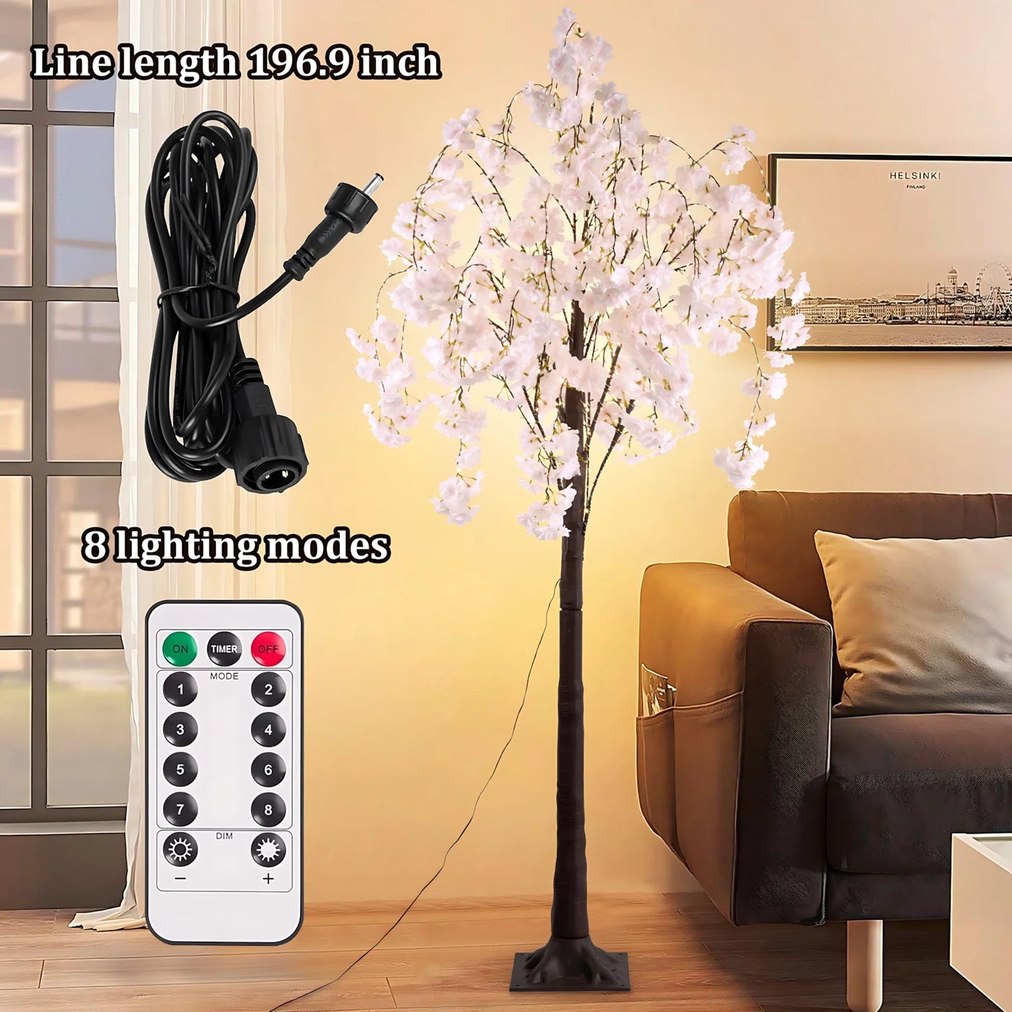 6 Ft   Cherry Blossom Tree Light,