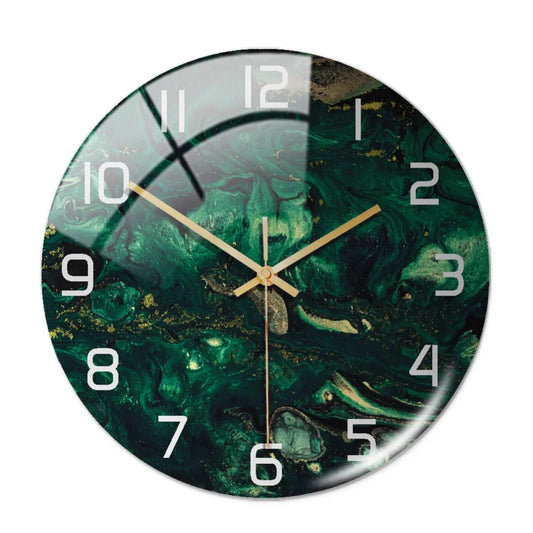 3D Acrylic Black & Gold Marble  Wall  Clock