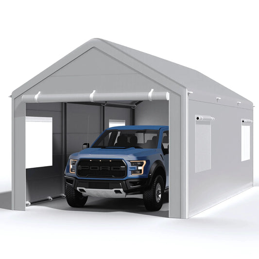10x20 Ft Portable Garage With Roll-Up Windows