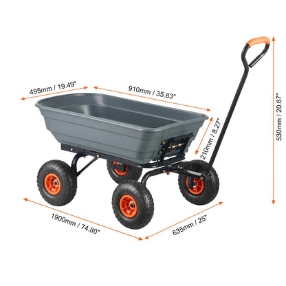 Durable Poly Dump Cart   With  Steel Structure