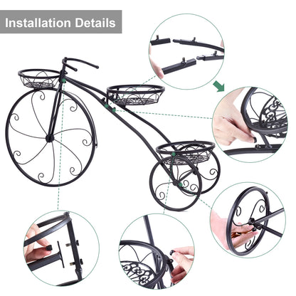 3 Tier Metal Bicycle Plant Stand
