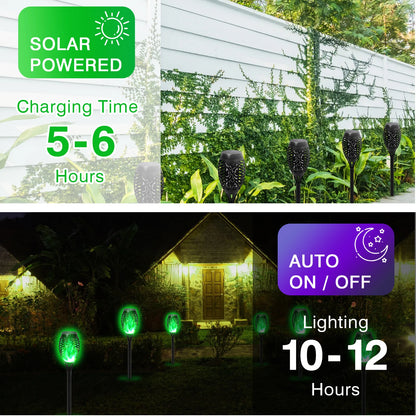 Green Solar Flickering Flame  Water Proof Lawn Lights