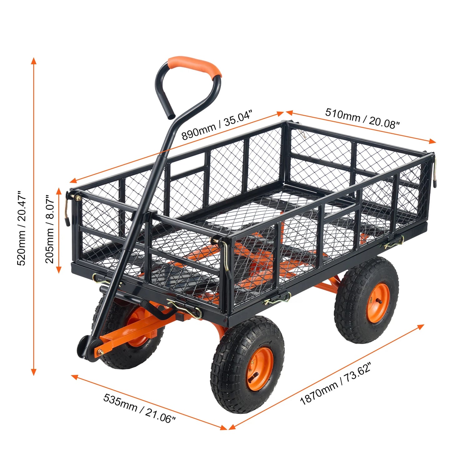 Metal Utility Wagon / versatile  dump cart and wheel Barrow