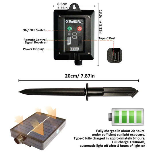 Color Solar Rope String Lights 8 Lighting Modes,