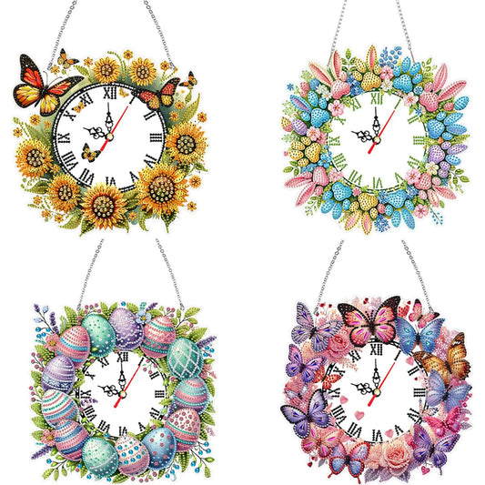 DIY Art Butterfly Crystal Diamond Clock