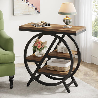 , 3-Tier Narrow Side Table with Storage,