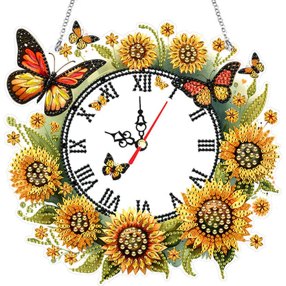 DIY Art Butterfly Crystal Diamond Clock