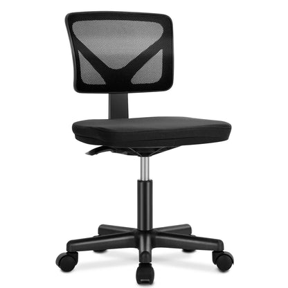 Armless Office Chair Adjustable Height Rolling Swivel