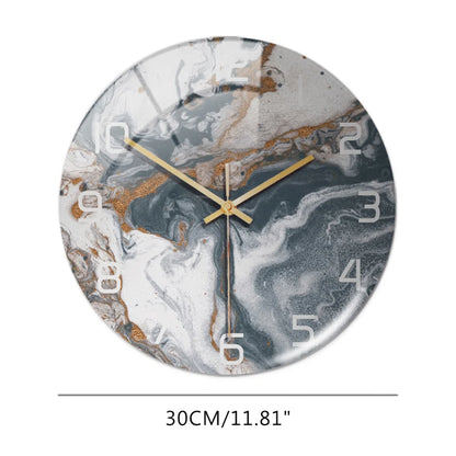 3D Acrylic Black & Gold Marble  Wall  Clock