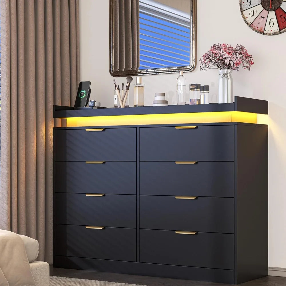 8 Drawer Dresser with Power Outlet,