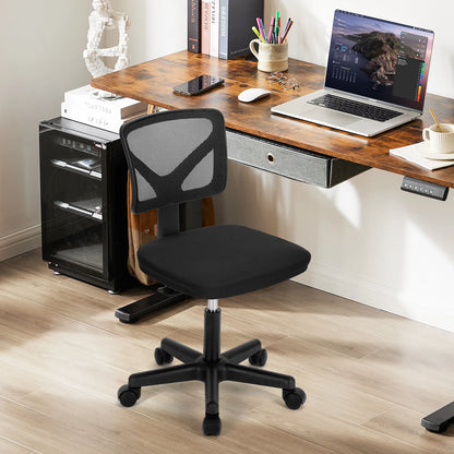 Armless Office Chair Adjustable Height Rolling Swivel