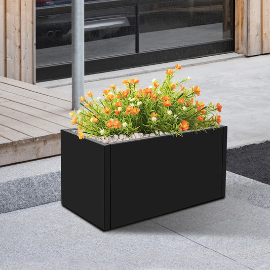 , Rectangular Steel Garden Planter 25x12x12 Inch Rustproof