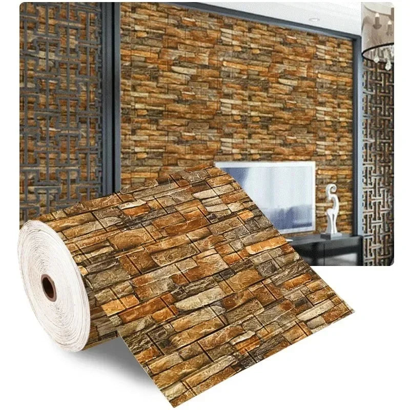 3D Self-Adhesive  Wallpaper Waterproof Imitation Brick Wall