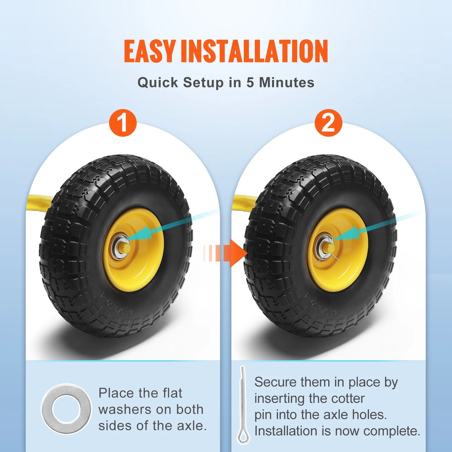 10"   Flat Free Tubeless Tires  & Wheels