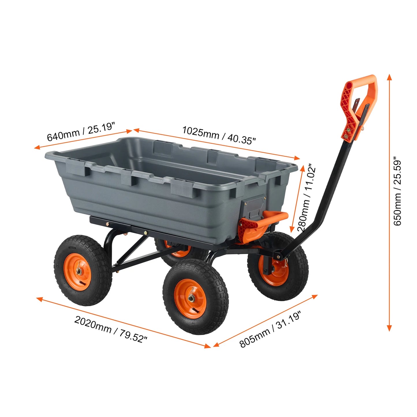 Durable Poly Dump Cart   With  Steel Structure