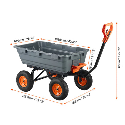 Durable Poly Dump Cart   With  Steel Structure