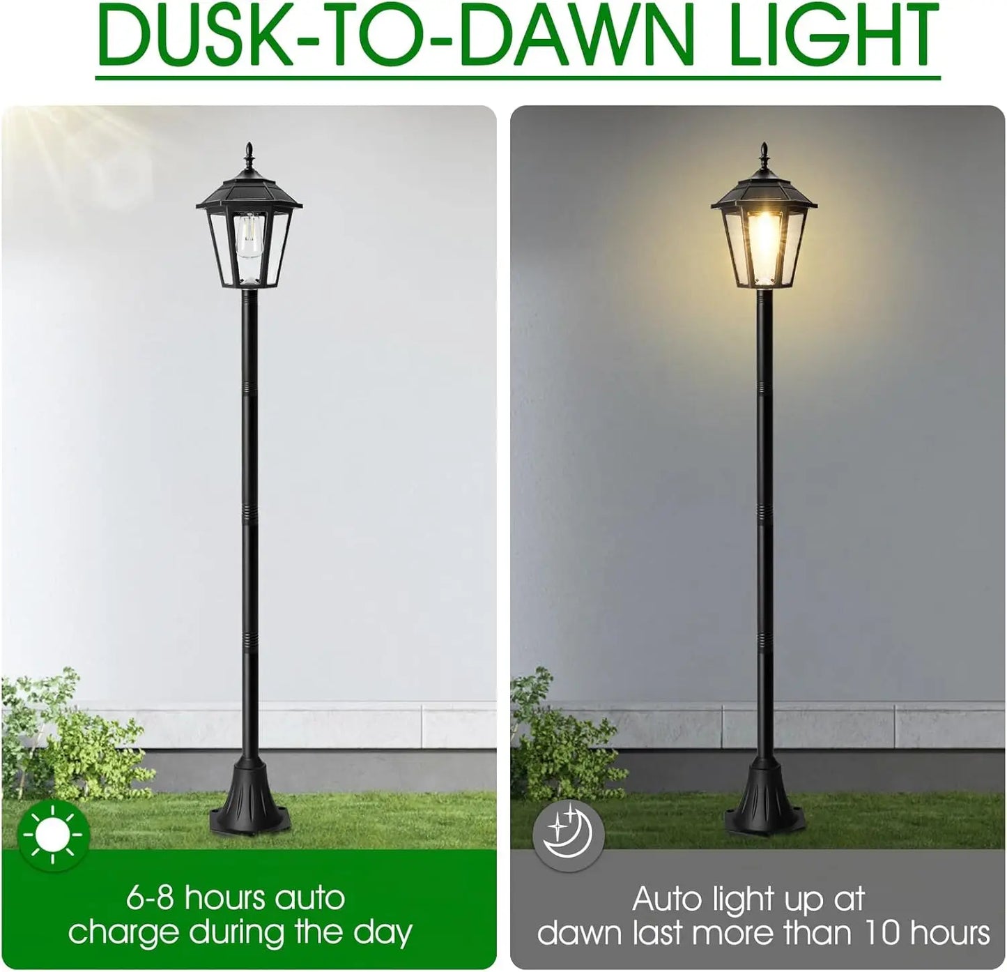66" Solar Lamp Post Light Waterproof