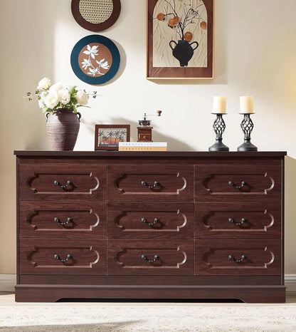 Cherry Wood Chest  with  6 wide drawers
