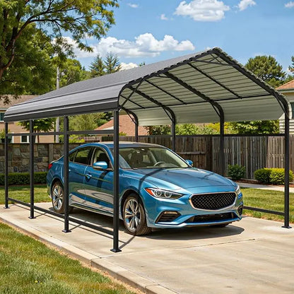 Metal Carport With Galvanized Roof& Heavy Duty Frame