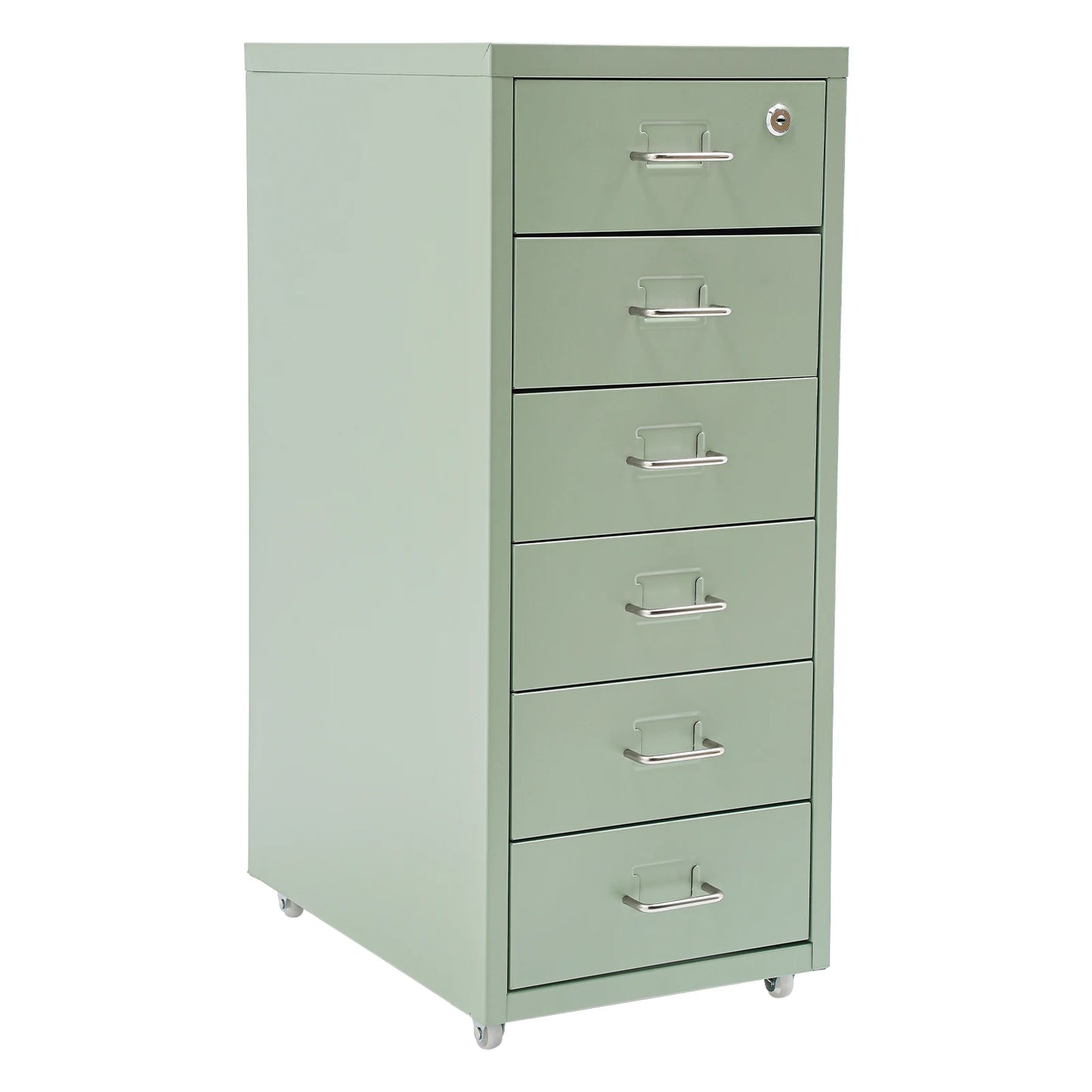 6-Drawer Rolling Lockable Metal File Cabinet