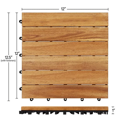Acacia Wood Interlocking  Waterproof Flooring Tiles
