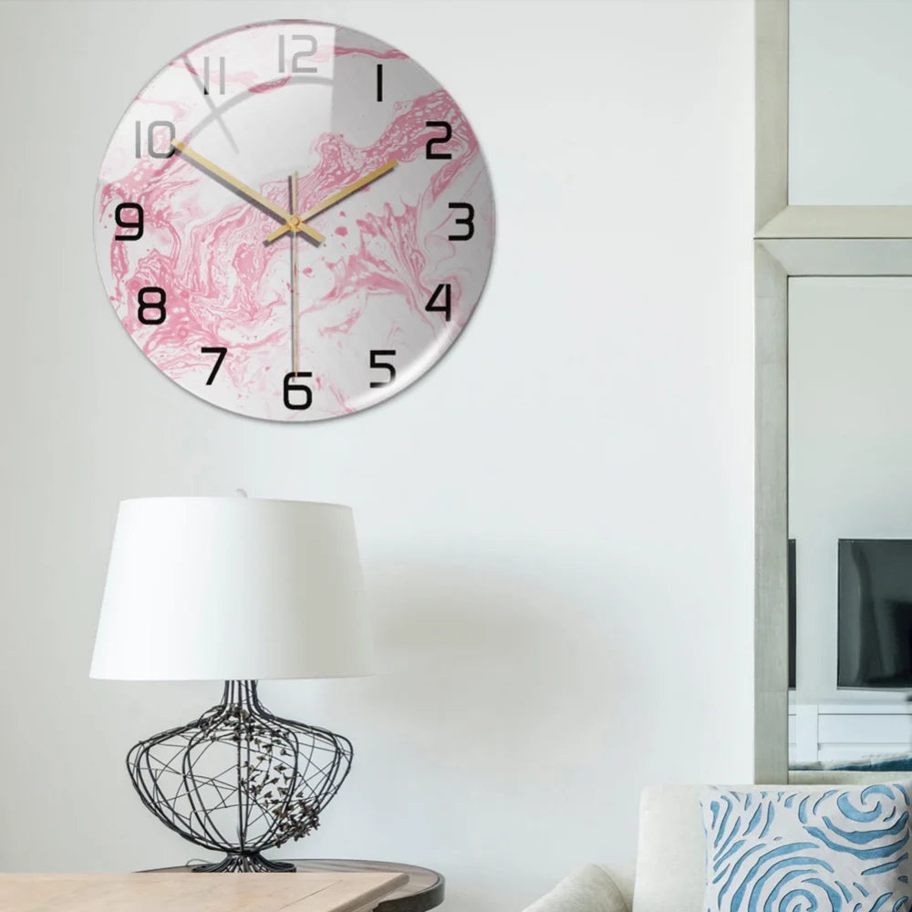 3D Acrylic Black & Gold Marble  Wall  Clock