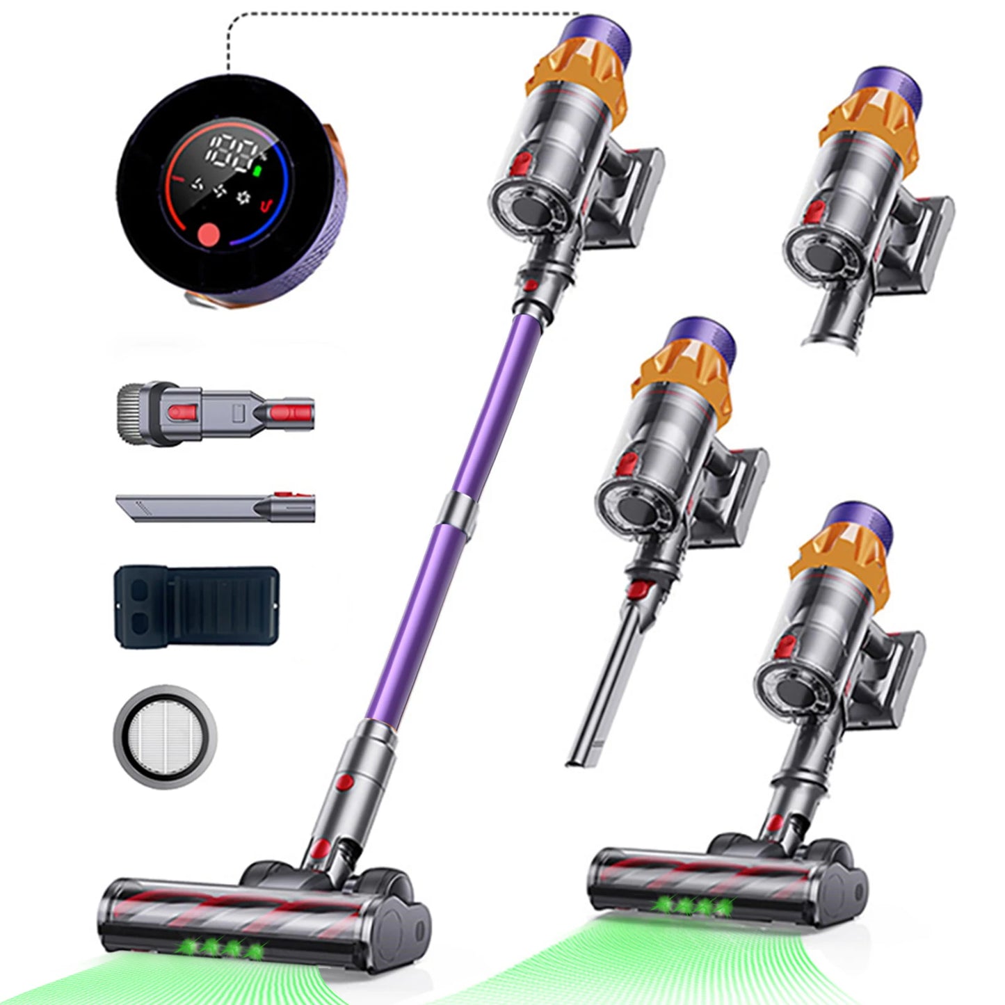 Cordless Vacuum Cleaner 550W  Powerful Brushless Motor