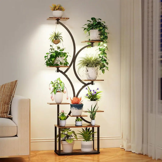 Indoor Plant Stand With Grow Lights