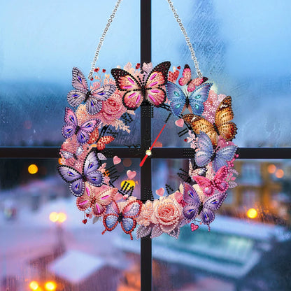 DIY Art Butterfly Crystal Diamond Clock