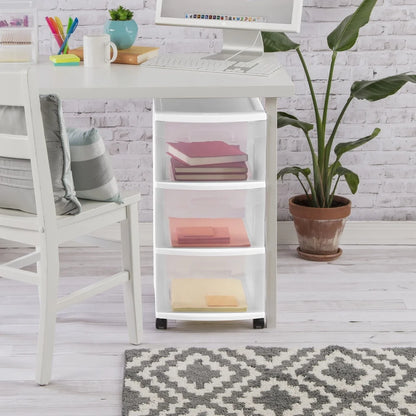 3 Drawer Plastic Rolling Storage & Organizer Cart