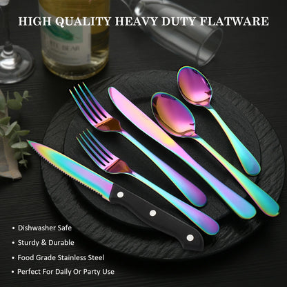 24 pcs rainbow  Silverware Set Service For 4