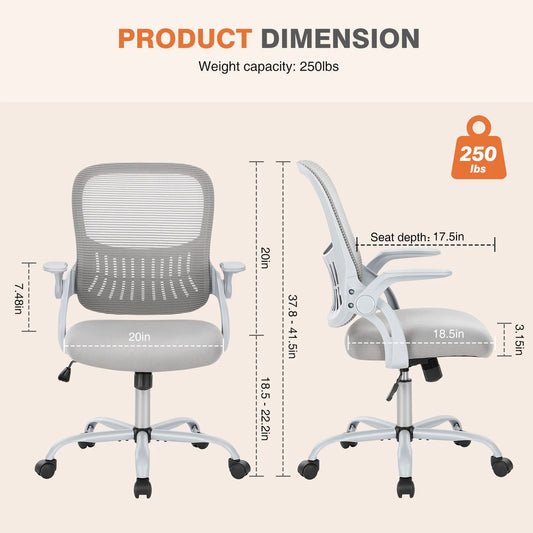 Ergonomic Mesh Backrest  Desk Chair Adjustable Height