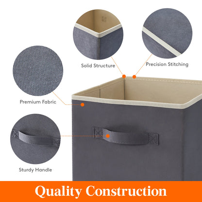 8-Pack 11/13 Inch Cube Storage Bins, With Handles