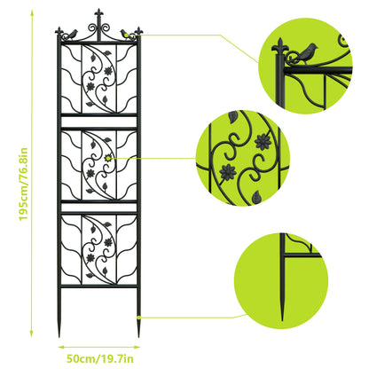 71 inch Tall Garden Trellis Black Lattice Panel