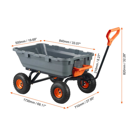 Durable Poly Dump Cart   With  Steel Structure