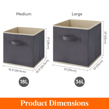 8-Pack 11/13 Inch Cube Storage Bins, With Handles