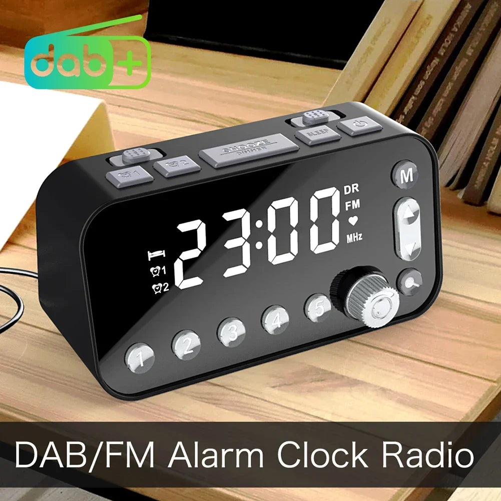 Digital Desktop Alarm Clock LED Display FM Radio